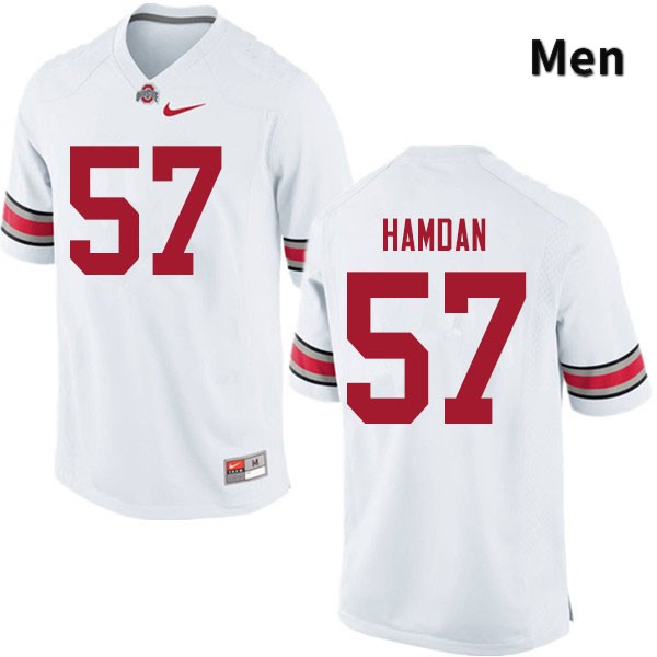 Ohio State Buckeyes Zaid Hamdan Men's #57 White Authentic Stitched College Football Jersey